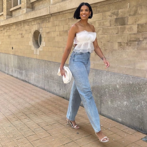 ZARA ORGANZA BANDEAU TOP BLOGGERES FAVORITE - Picture 2 of 9